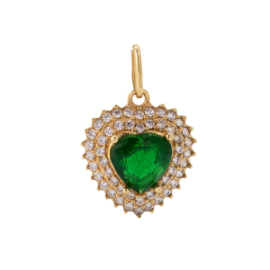 Dije  Corazón Circón-Verde.