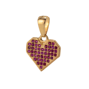 Dije  Corazón piedras Moradas